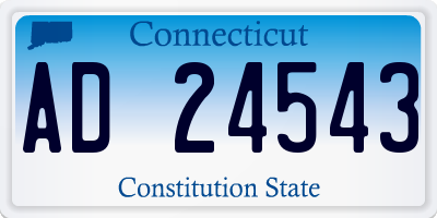 CT license plate AD24543