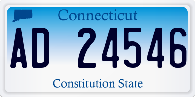 CT license plate AD24546