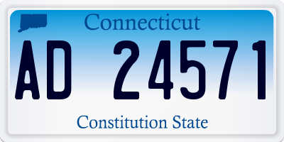 CT license plate AD24571