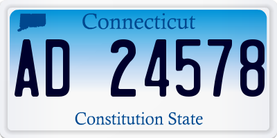 CT license plate AD24578