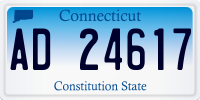 CT license plate AD24617