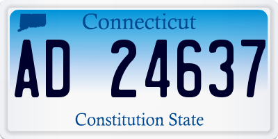 CT license plate AD24637