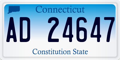 CT license plate AD24647