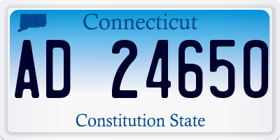 CT license plate AD24650