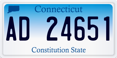 CT license plate AD24651