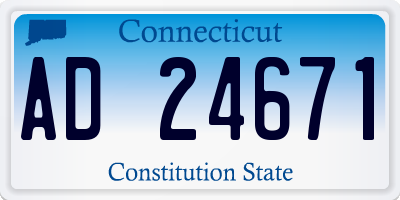 CT license plate AD24671