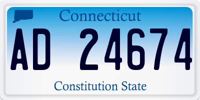 CT license plate AD24674