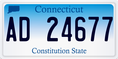 CT license plate AD24677