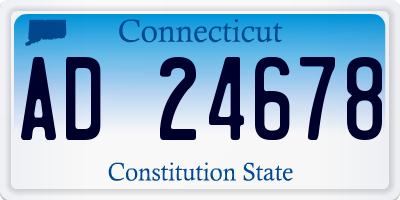 CT license plate AD24678