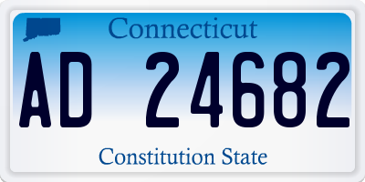 CT license plate AD24682