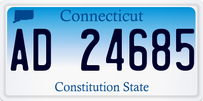 CT license plate AD24685