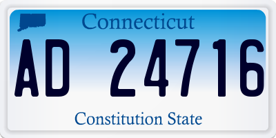 CT license plate AD24716
