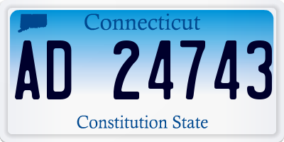 CT license plate AD24743