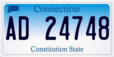 CT license plate AD24748
