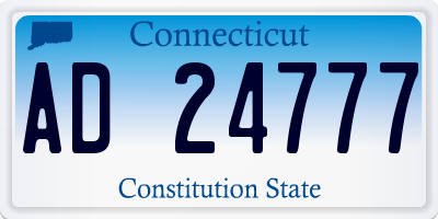 CT license plate AD24777