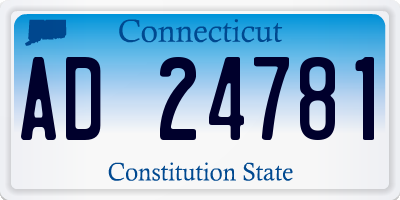 CT license plate AD24781