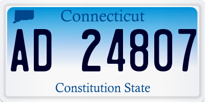 CT license plate AD24807