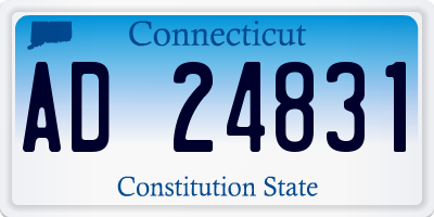 CT license plate AD24831