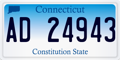 CT license plate AD24943