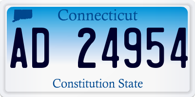 CT license plate AD24954