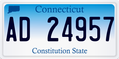 CT license plate AD24957