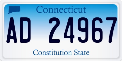 CT license plate AD24967