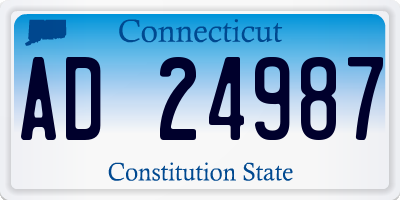 CT license plate AD24987