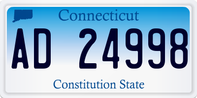 CT license plate AD24998