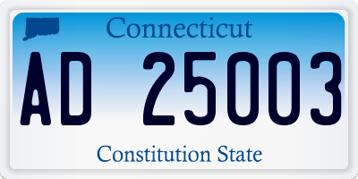 CT license plate AD25003