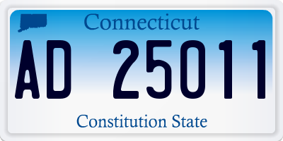 CT license plate AD25011