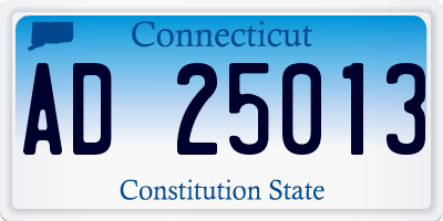 CT license plate AD25013
