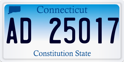 CT license plate AD25017