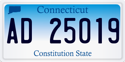 CT license plate AD25019