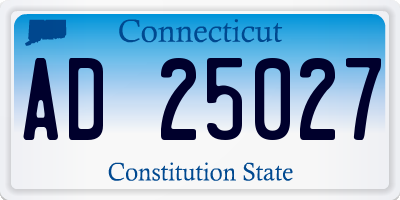 CT license plate AD25027