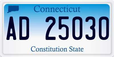 CT license plate AD25030