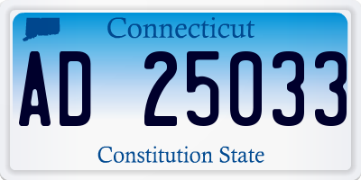 CT license plate AD25033