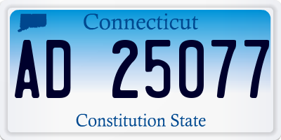 CT license plate AD25077