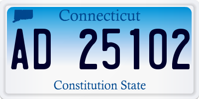 CT license plate AD25102