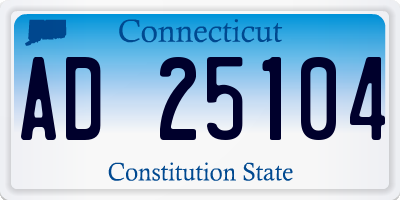 CT license plate AD25104