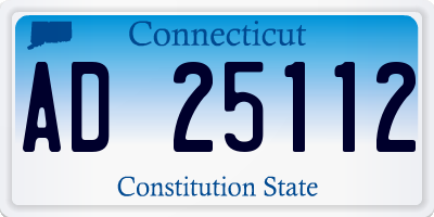 CT license plate AD25112