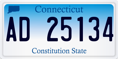 CT license plate AD25134