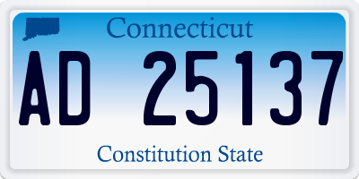 CT license plate AD25137