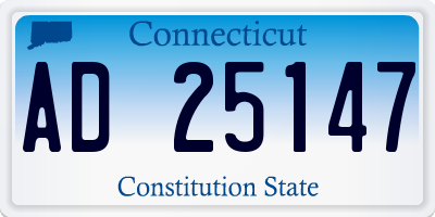 CT license plate AD25147