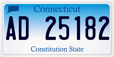 CT license plate AD25182