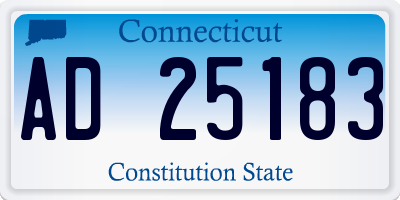 CT license plate AD25183