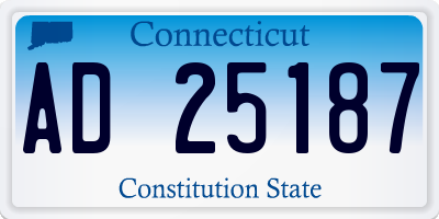 CT license plate AD25187