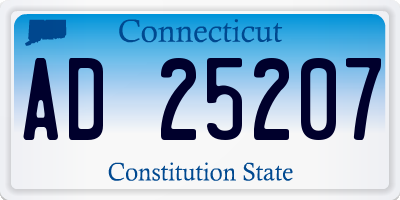 CT license plate AD25207