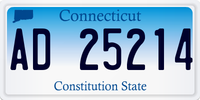 CT license plate AD25214