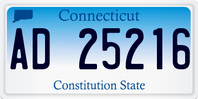 CT license plate AD25216