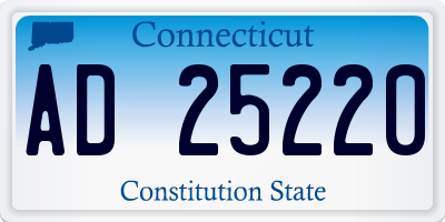 CT license plate AD25220